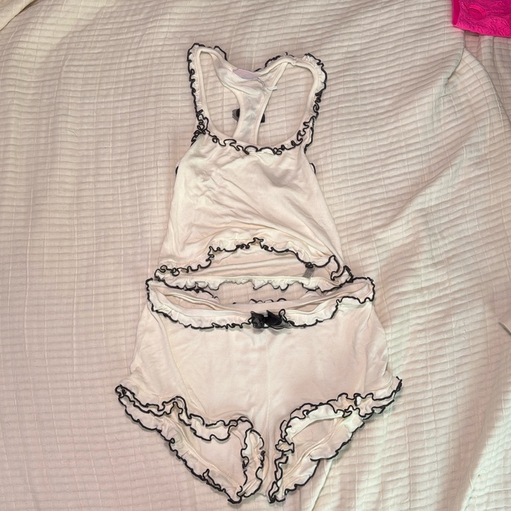 ruffles and bows UO pj set XS
